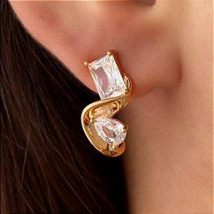 COLAR CORAÇÃO PEDRAS ZIRCÔNIAS FORMATOS FOLHEADO A OURO 18K⭐️